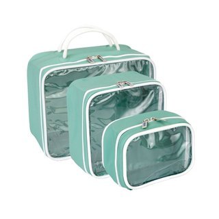 Kit 3 Necessaire Organizador Mala Viagem Maternidade Maquiagem Prática, tamanho compacto