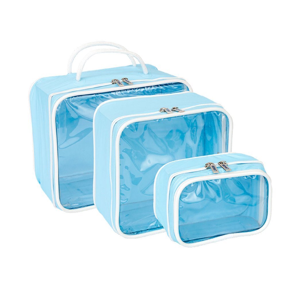 Kit 3 Necessaire Organizador Mala Viagem Maternidade Maquiagem Prática, tamanho compacto