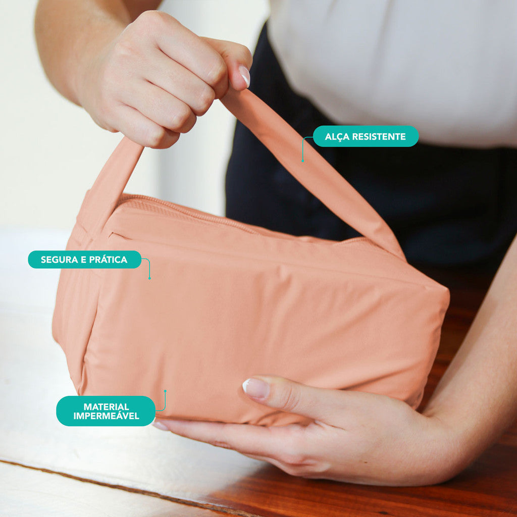 Bolsa Térmica Impermeável Multiuso Prática Lancheira Marmita Acessórios, academias, com zíper
