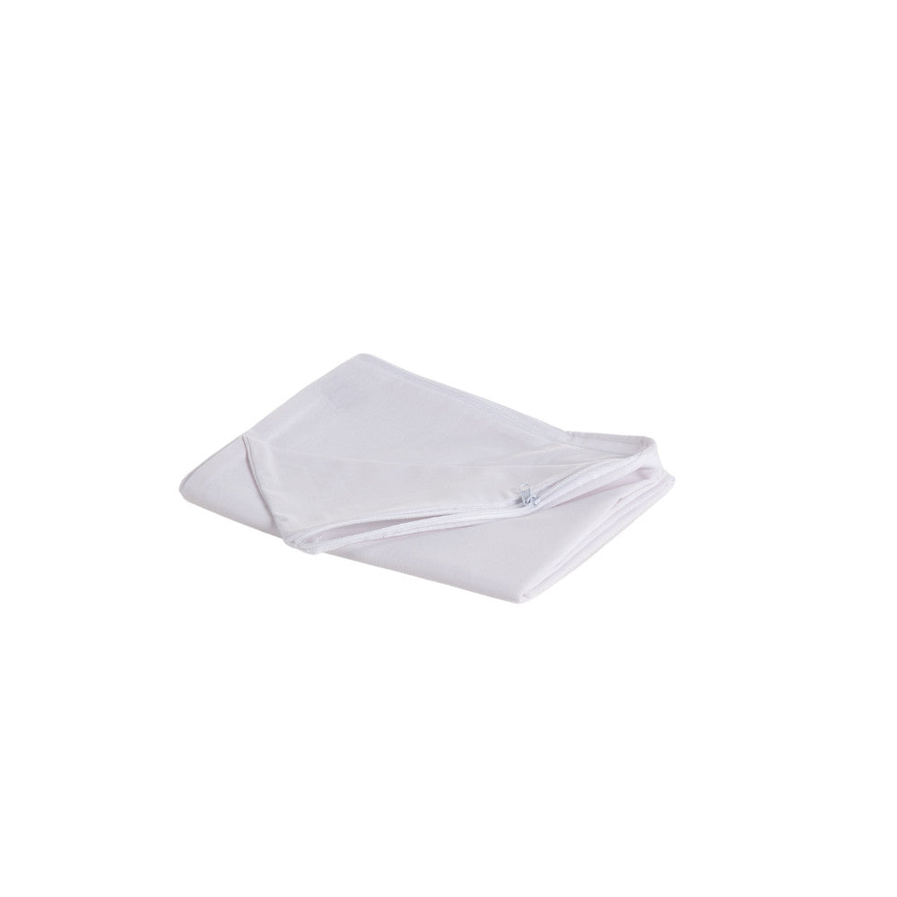 Capa Protetora Impermeável Para Travesseiro 1 Peça 70cm X 50cm 100% Algodão Percal 180 Fios Com Zíper Branco