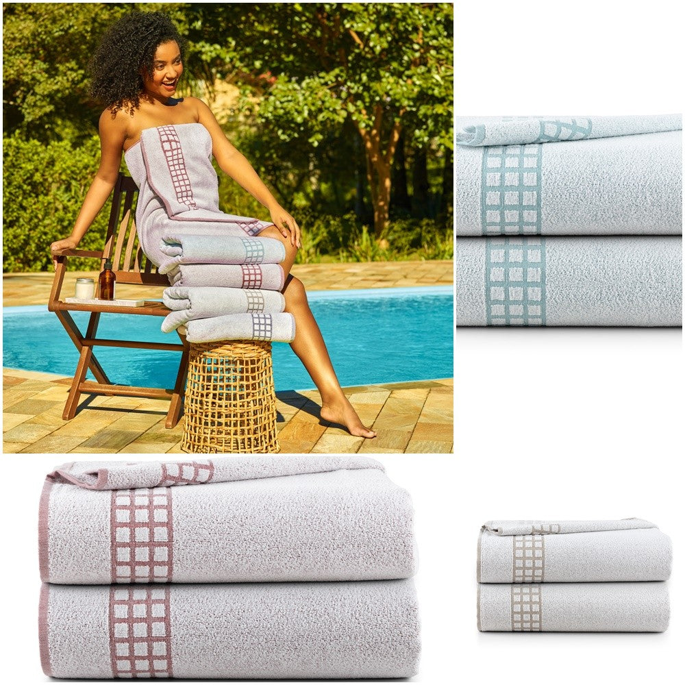Kit 2 Pçs Toalha de Banho para Praia e Piscina Georgia