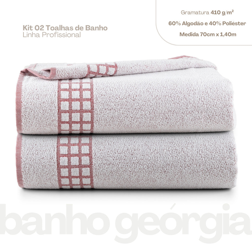 Kit 2 Pçs Toalha de Banho para Praia e Piscina Georgia