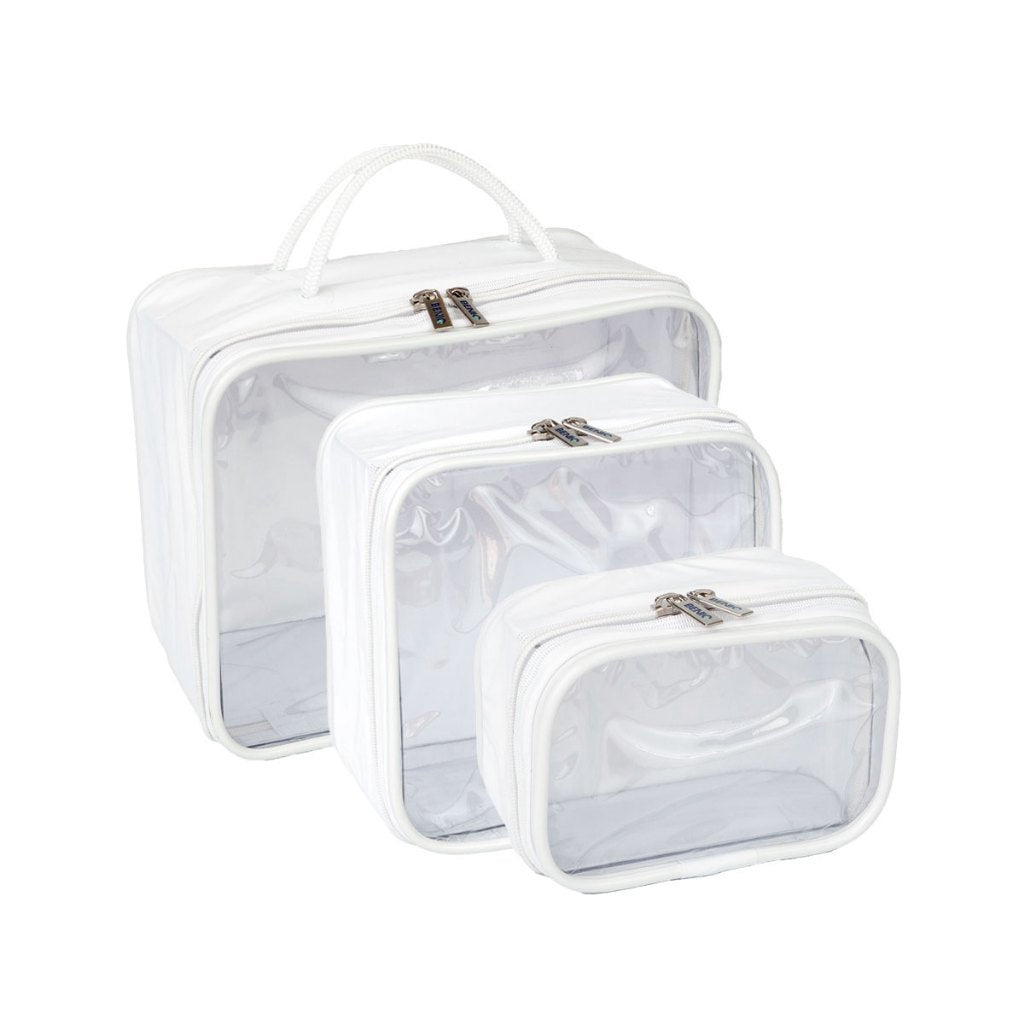 Kit Necessaire Organizador Mala Viagem Maternidade Maquiagem Lisa e Estampada - 3 Peças