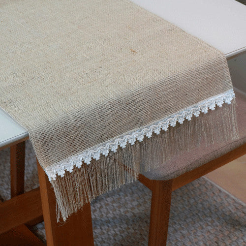 Caminho Trilho de Mesa Decorê 130x46cm com Franja