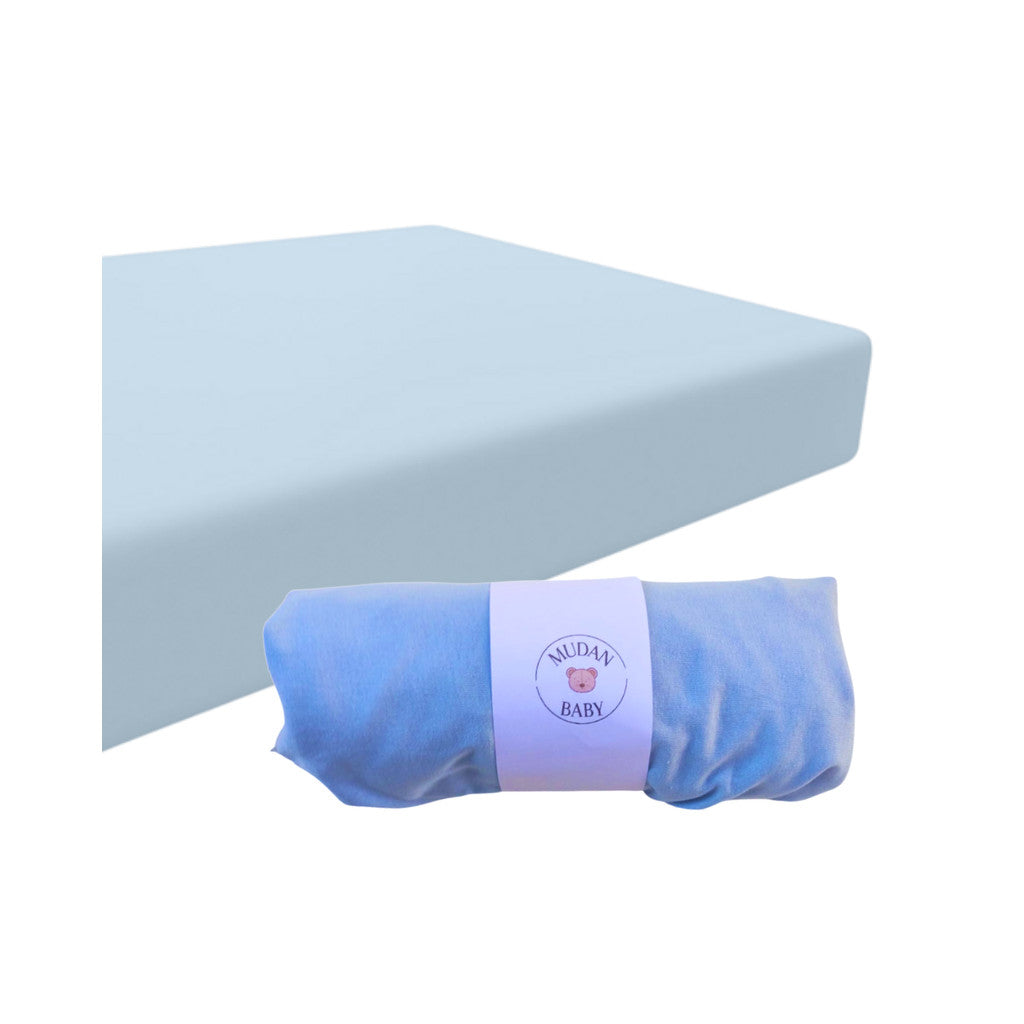 Lençol Avulso Malha Liso com Elástico Berço Americano Malha Hipoalergenico 160x98x12cm