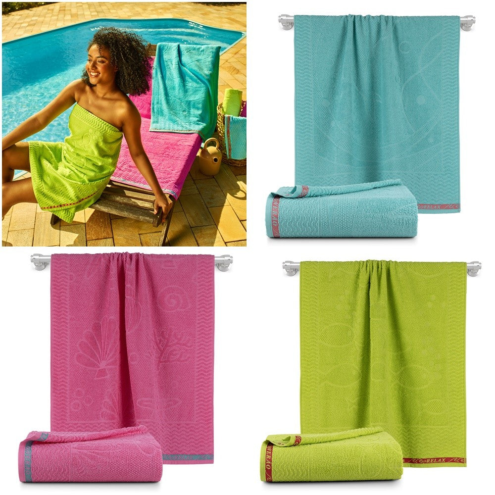 Kit 2 Pçs Toalha de Banho para Praia e Piscina Beach