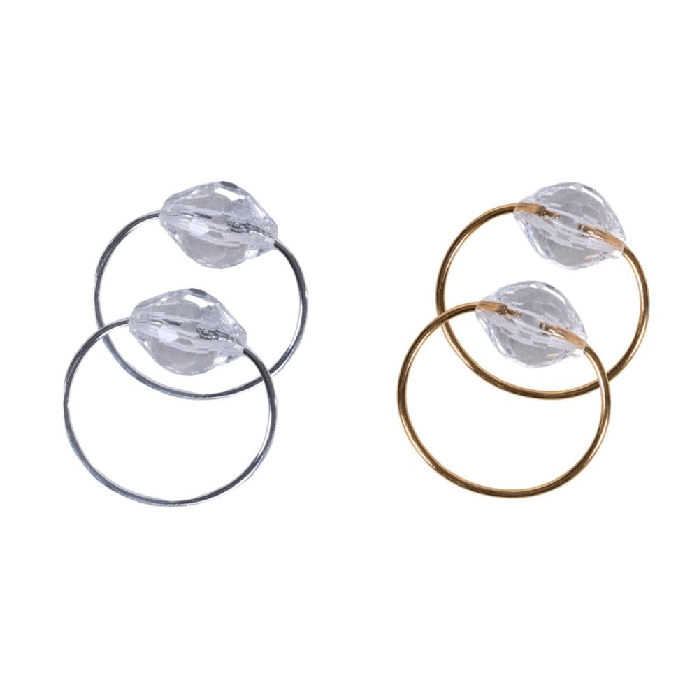Kit 2 Pçs Anel para Guardanapo 2 Lugares Cristalino 4x3cm Argola