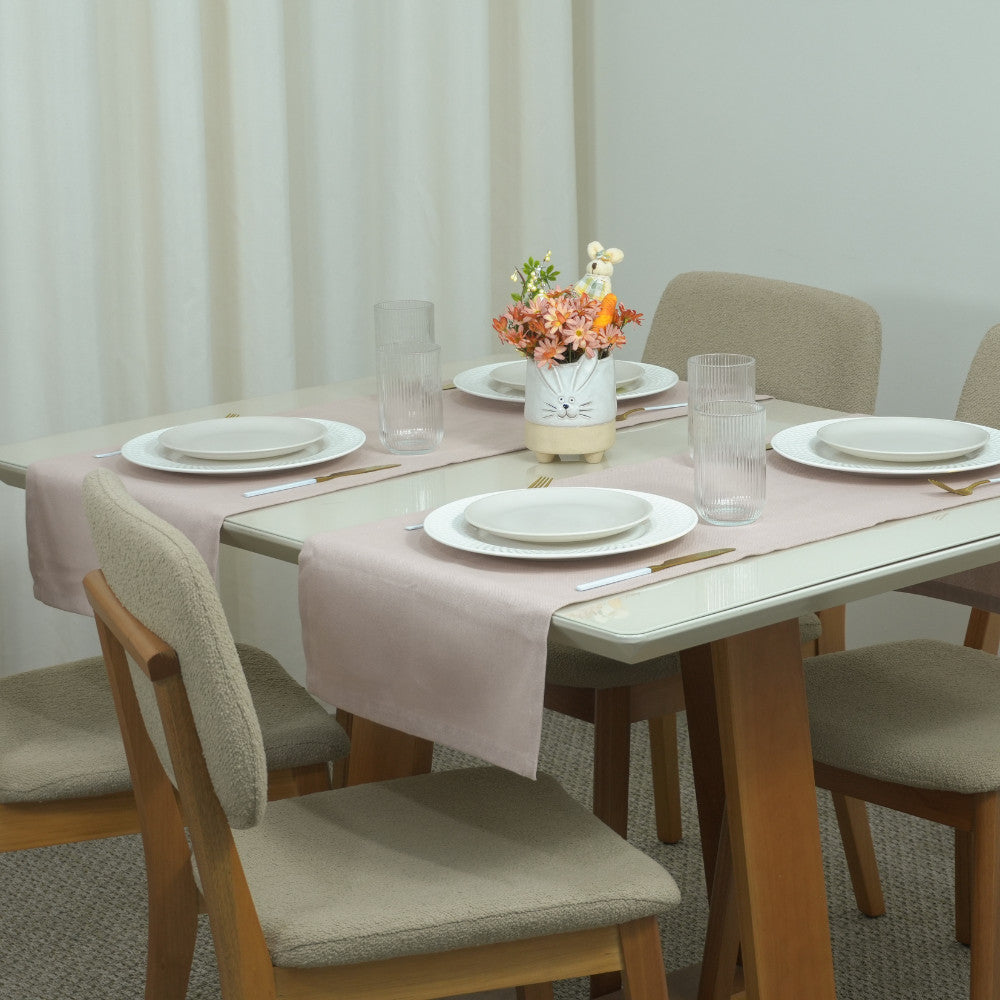 Caminho Trilho Corredor de Mesa Essence Tecido Linho 130x40cm com Bainha Páscoa