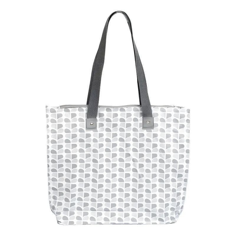 Bolsa De Praia Impermeável Bolso Interno Cor Cinza Estampada Beniq Cinza Estampado Cinza