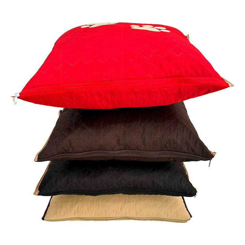 Almofada Decorativa Impermeável Pet Comfortpet Avelã 45x45 Capa Removível Patas