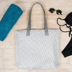 Bolsa De Praia Impermeável Bolso Interno Cor Chess Cinza Chess Cinza Estampado Cinza-escuro