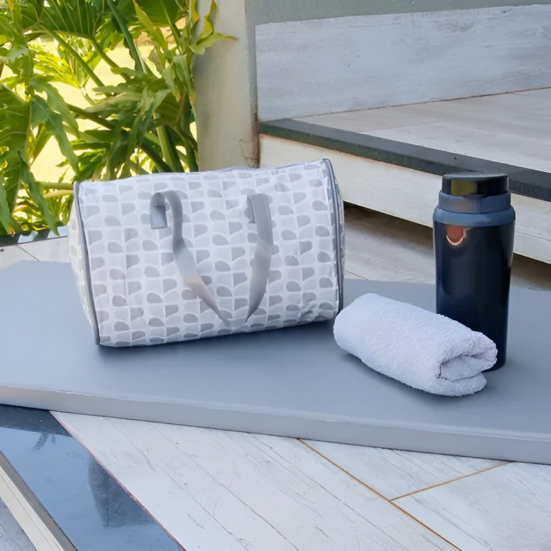 Bolsa Térmica Dobrável Beniq 7l Cinza Academia Passeio Cinza Estampado