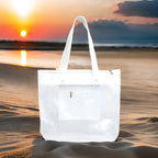Bolsa Sacola De Praia Piscina Impermeável Transparente Branco Liso Níquel Padrão