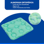 Almofada Ortopédica Beniq Quadrada Inflável Água E Ar Anti-escáras Cor Verde 45x45 Cm