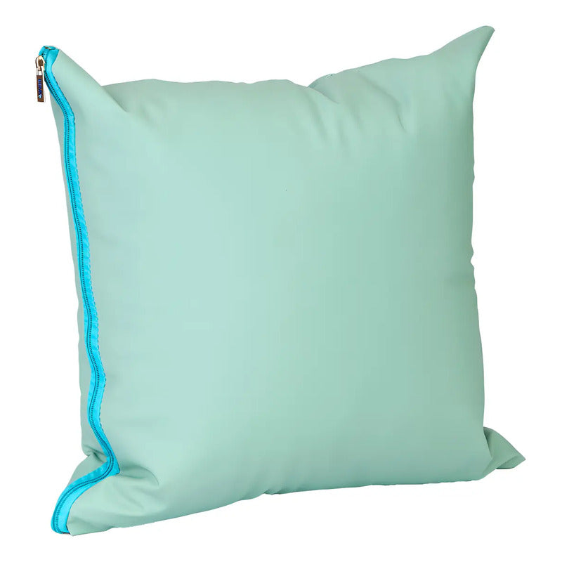 Almofada Decorativa Impermeável Com Zíper E Refil Cor Verde Verde Liso