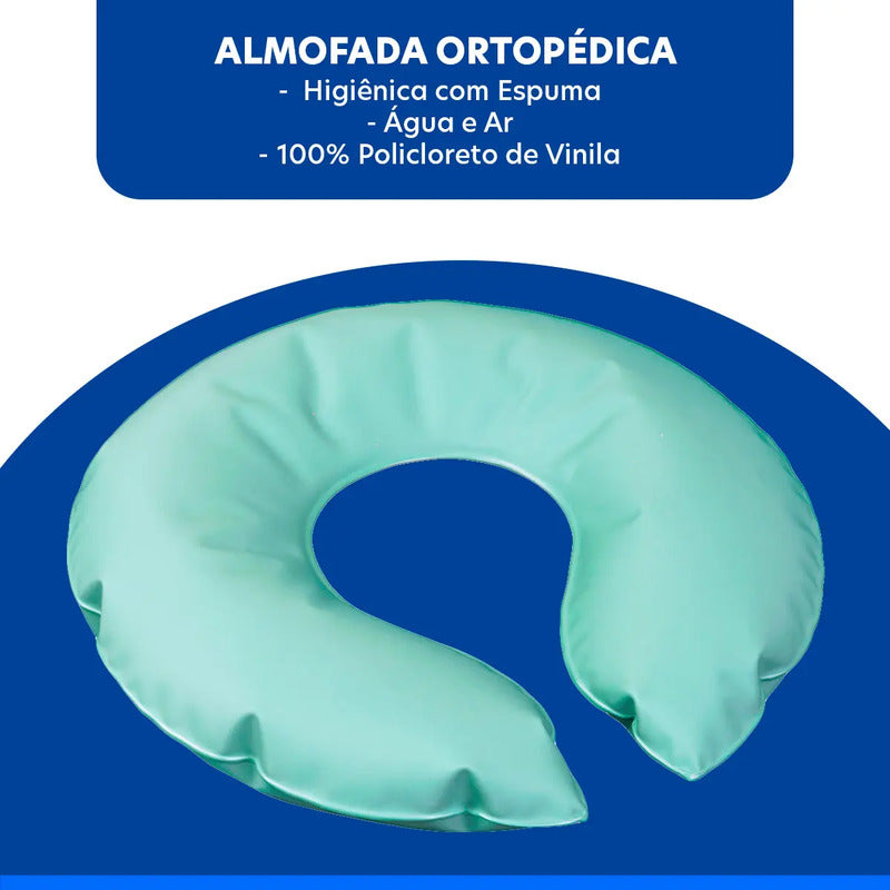 Almofada Ortopédica Higiênica Espuma Cadeira De Banho Vaso Verde