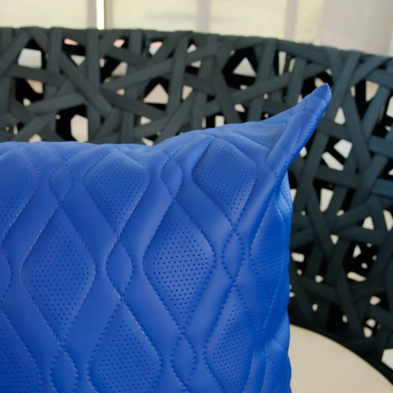 Capa De Almofada Decorativa Protetora Premium Cor Azul Lisa Azul Liso