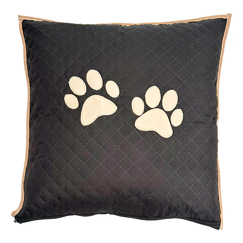 Almofada Decorativa Impermeável Pet Comfortpet Avelã 45x45 Capa Removível Patas