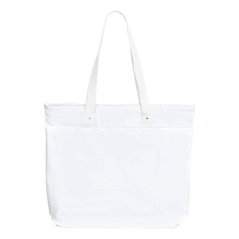 Bolsa Praia Impermeável Resistente Bolso Interno Cor Branco Branco Liso Blanco