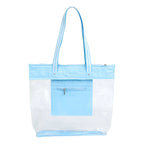 Bolsa De Praia Impermeável Com Bolso Interno Ziper Cor Azul Azul Liso