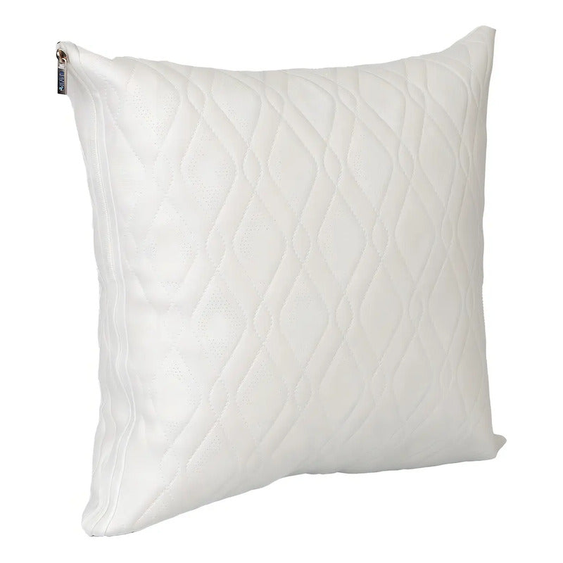 Almofada Decorativa Impermeável Quadrada 45x45cm Pvc Branco Beniq Matelada