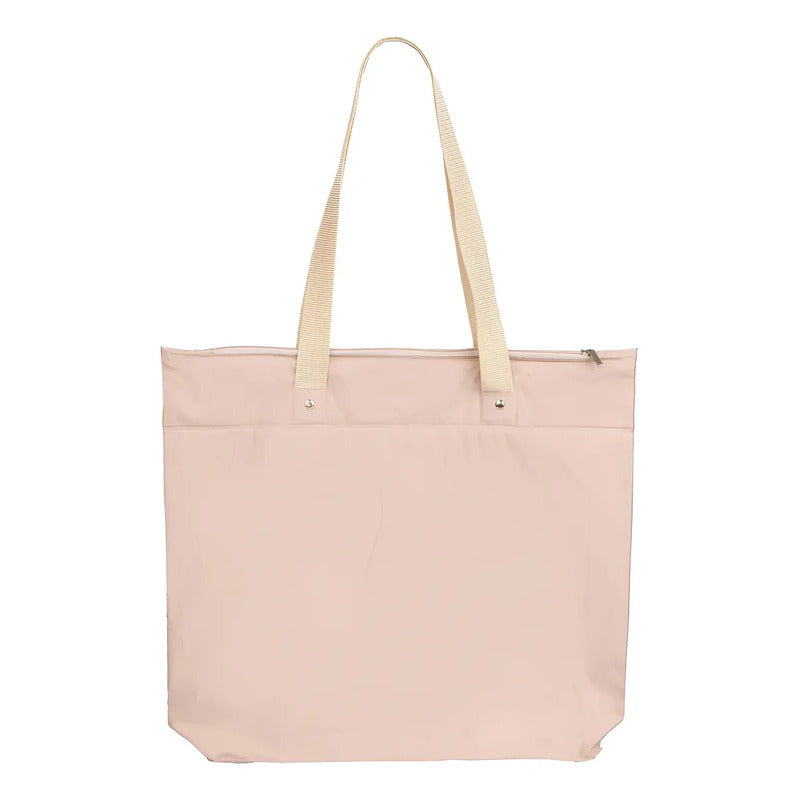 Bolsa Praia Impermeável Resistente Bolso Interno Cor Nude Nude Liso
