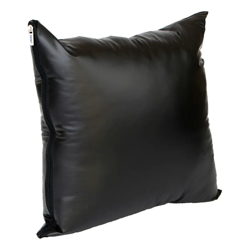 Almofada Impermeável Beniq 45x45 Cm Decorativa Pvc Preto Com Zíper Refil Liso