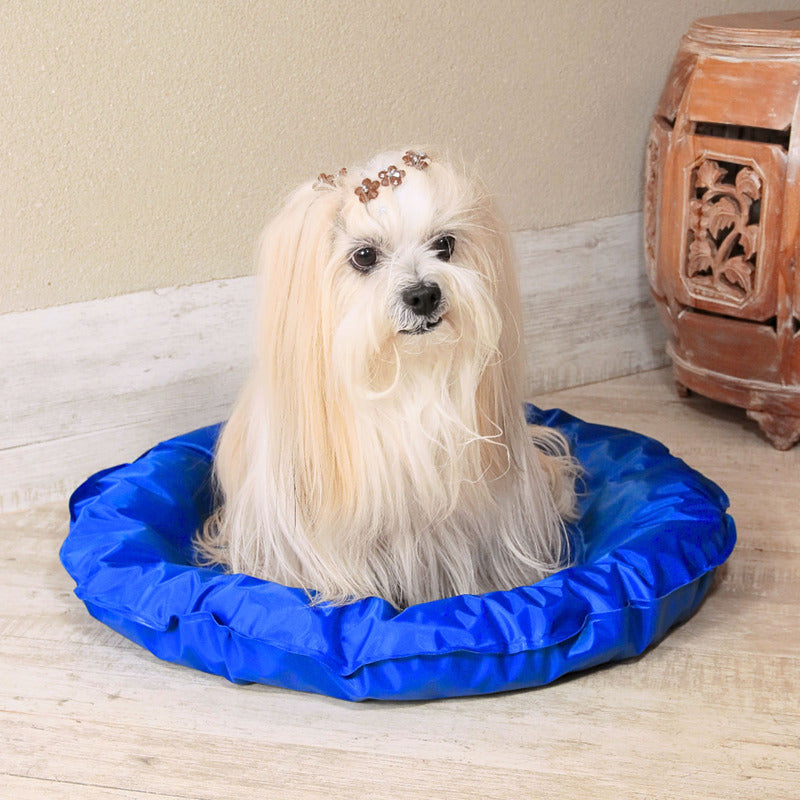 Cama Pet Refrescante Gelada Cachorro Gato G 60cm Resistente Cor Azul Desenho Liso
