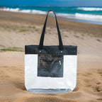 Bolsa Sacola De Praia Piscina Cor Preto Correia De Ombro Preto Liso Níquel Padrão