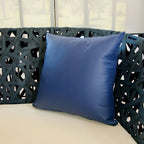 5 Capas De Almofada Decorativa  Impermeável Com Zíper Azul-marinho Liso