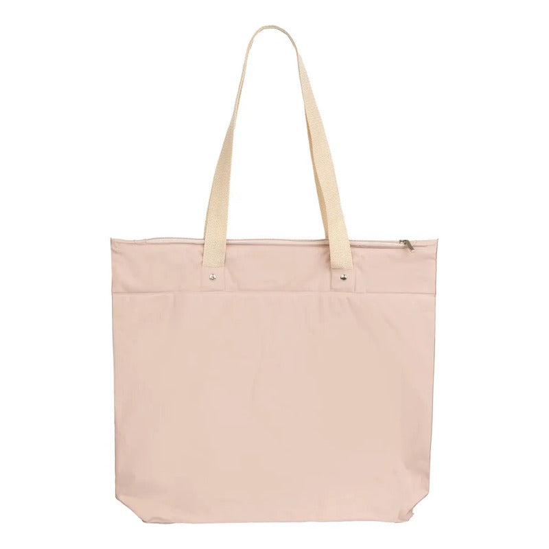 Bolsa  Praia Impermeável Dobrável Com Zíper Na Cor Nude Nude Liso Padrão