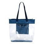 Bolsa De Praia Impermeável Transparente  Cor Azul-marinho Azul-marinho Liso Níquel Padrão