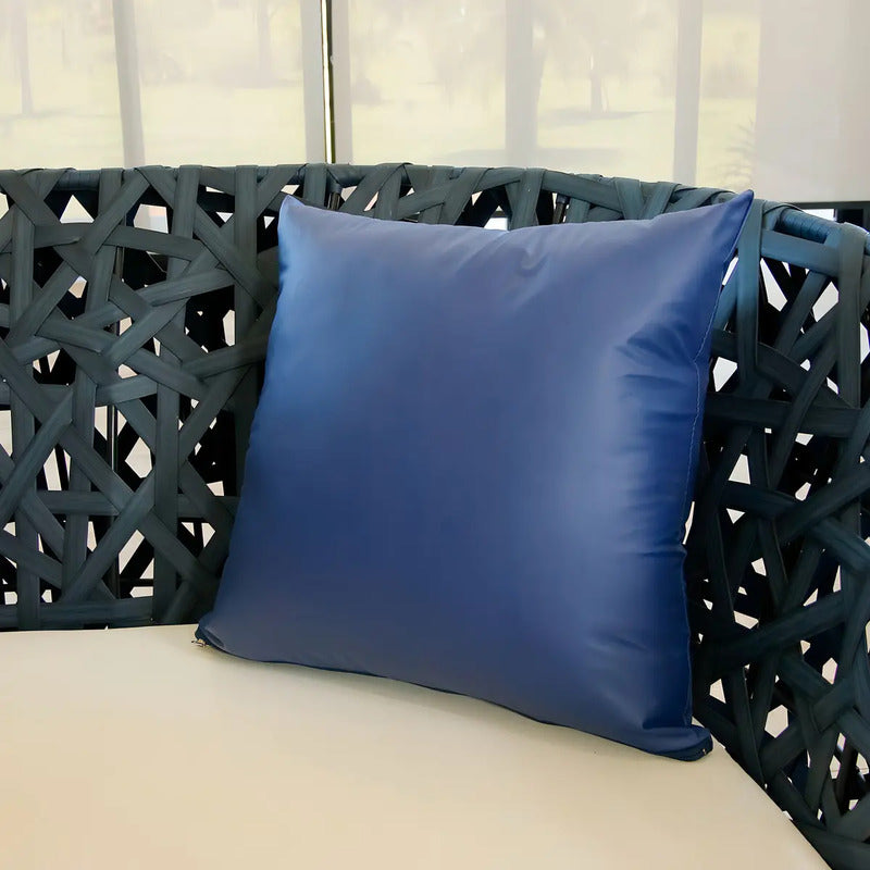 Almofada Decorativa 45x45 Cm Impermeável Com Zíper E Refil Cor Azul-marinho Desenho Do Tecido Lisa Liso