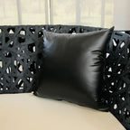 Capa De Almofada Impermeavel Decorativa Resistente Cor Preto Preto Liso