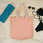 Bolsa De Praia Impermeável Bolso Interno Cor Rose Rose Liso Rosa-claro