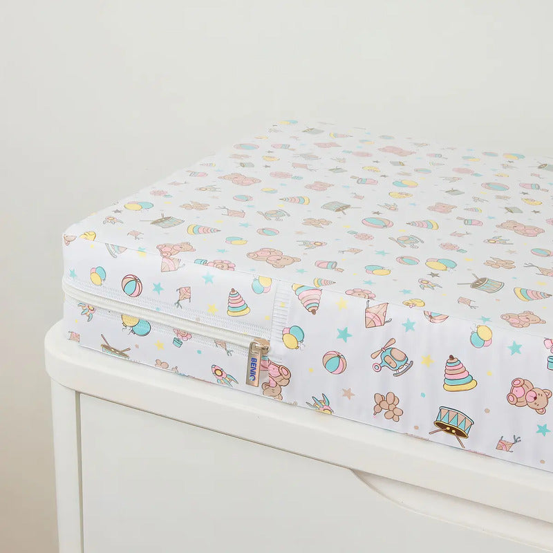 Trocador Fixo Beniq Espuma Branca À Prova D'água 60x40 Cm Branco Brinquedos