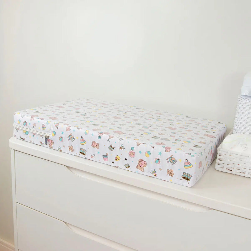 Trocador Fixo Beniq Espuma Branca À Prova D'água 60x40 Cm Branco Brinquedos
