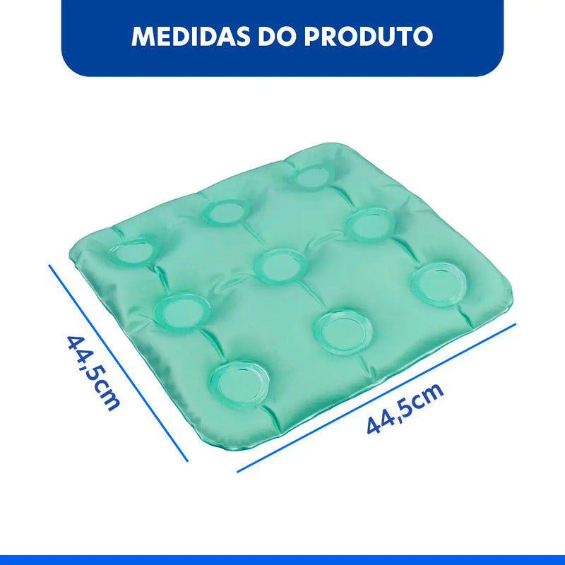 Almofada Ortopédica Caixa De Ovo Quadrada Inflável 2 Em 1 Verde