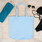 Bolsa Sacola De Praia Impermeável Bolso Interno Resistente Cor Azul Desenho Do Tecido Lisa