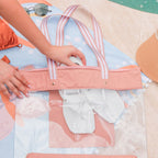Bolsa Sacola De Praia Transparente Zíper  Cor Rose Rose Liso Níquel Padrão