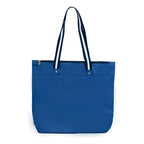 Bolsa Praia Impermeável Azul Com Zíper E Bolso Interno Pvc Dobrável Azul Listra Liso Padrão