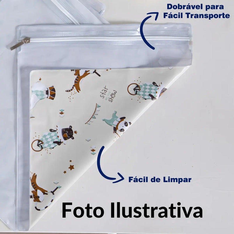 Saco Organizador Impermeável Azul Bebê 5 Unidades Saquinho Maternidade Azul Bebê Liso