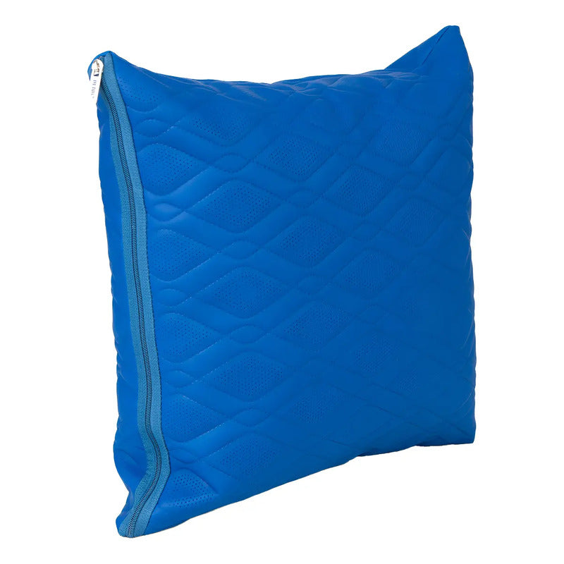 Capa De Almofada Área Externa Impermeável Premium Decorativa Cor Azul Lisa Liso