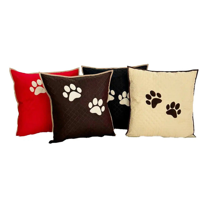 Almofada Decorativa Impermeável Pet Comfortpet Avelã 45x45 Capa Removível Patas