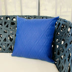 Capa De Almofada Área Externa Impermeável Premium Decorativa Cor Azul Lisa Liso