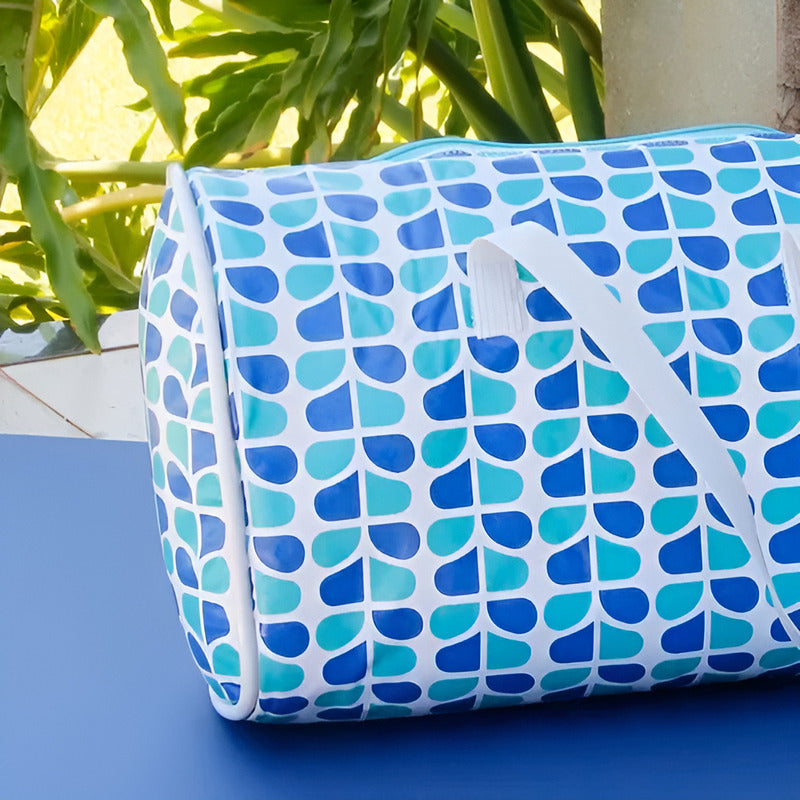 Bolsa Térmica Lancheira Academia Passeio 8 L  Azul Estampado Azul Estampado