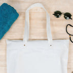 Sacola Bolsa De Praia Impermeável Com Zíper E Bolso Interno Branco Liso Padrão
