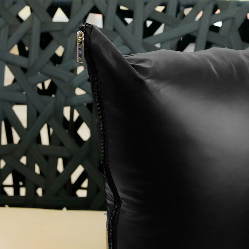 Capa De Almofada Impermeavel Decorativa Resistente Cor Preto Preto Liso