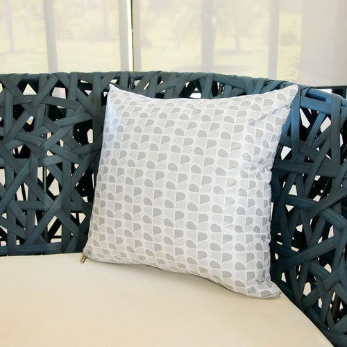 Almofada Impermeável Cinza Beniq Decorativa Externa C/ Zíper Cinza Beniq Estampado