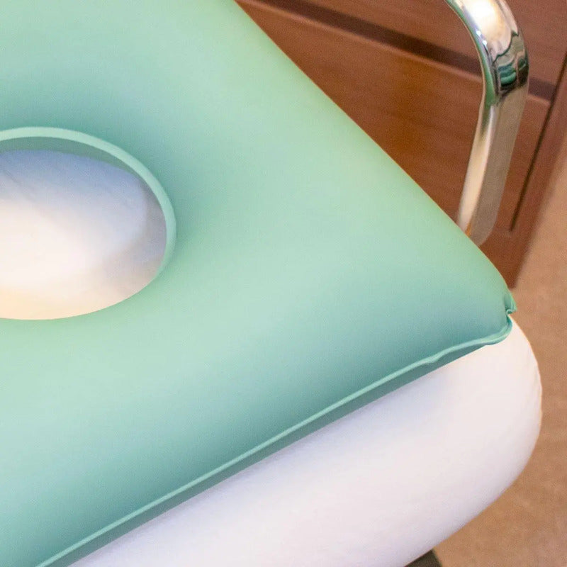 Almofada Ortopédica Quadrada Semprebelacasa Verde Água Inflável Anti-escaras